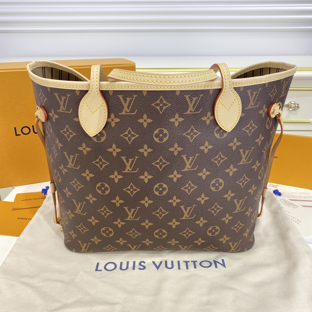 Louis Vuitton NEVERFULL MM Monogram Handbag M40995 Beige